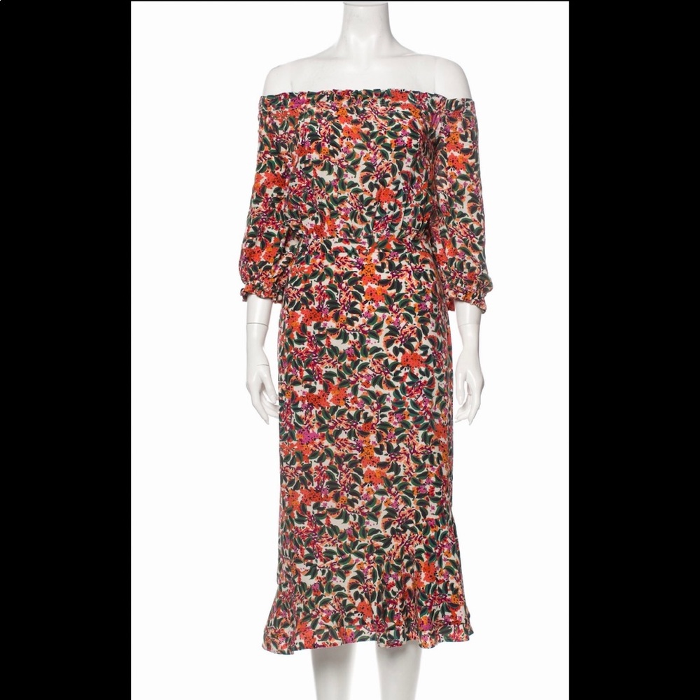 SALONI Floral Print Midi Dress